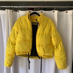 Yellow Cropped Puffer H&M